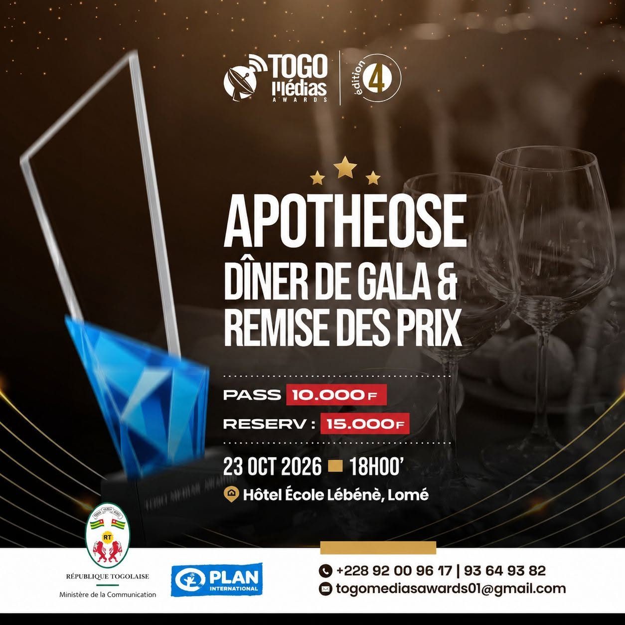 TOGO MEDIA AWARD APOTHEOSE DINER DE GALA & REMISE DES PRIX